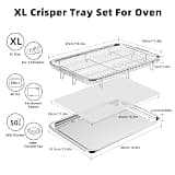 Extra Large 18.8 x 12.8-Inch Stainless Steel Oven Air Fryer Basket and Tray Set