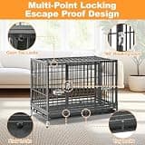 Homey Pet 37-Inch Stackable Heavy Duty Steel Dog Crate with Caster Wheels