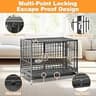Homey Pet 37-Inch Stackable Heavy Duty Steel Dog Crate with Caster Wheels