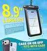 Hiearcool Waterproof Phone Pouch with Lanyards, 8.9-Inch Capacity, 2-Pack