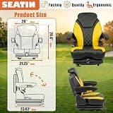 SEATIN Diamond Quilted Premium Suspension Tractor Seat