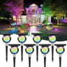 Sunyardlux Monocular RGB+3CCT Solar Tree Spotlights, Multi-Color LEDs (8-Pack)