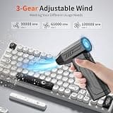 Cordless Electric Air Duster 130,000 RPM Brushless Motor with LED Light
