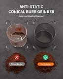 KIDISLE Electric Conical Burr Coffee Grinder featuring 35 Grind Settings