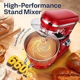 VIVOHOME 660W 10-Speed Tilt-Head Kitchen Electric Stand Mixer, 6-Quart