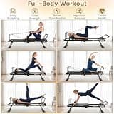 Goplus Foldable Pilates Reformer Machine with Dual Spring Resistance System