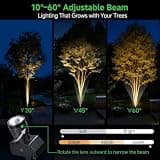 Varmtalys Adjustable Beam Focus Solar Uplights for Trees, Warm & Daylight (2-Pack)