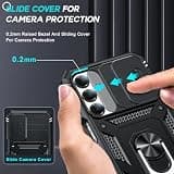 LeYi Hybrid Heavy-Duty Case with Sliding Camera Cover for Galaxy A17 / A16 5G