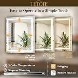 TETOTE 42" x 36" Ultra-Bright 9500 Lux Commercial LED Lighted Bathroom Mirror