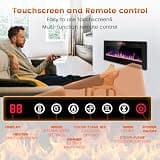 Electactic 50-Inch Ultra-Thin Whisper-Quiet Electric Fireplace Display