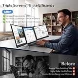 Vixtan 14-inch FHD IPS Triple Laptop Screen Extender Lightweight 3.0 lb Portable Setup