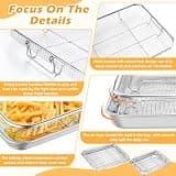 TeamFar 2-Set Heavy-Duty Stainless Steel Air Fryer Basket and Tray Assortment