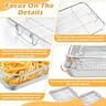 TeamFar 2-Set Heavy-Duty Stainless Steel Air Fryer Basket and Tray Assortment