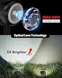 Sunyardlux Monocular RGB+3CCT Solar Tree Spotlights, Multi-Color LEDs (8-Pack)