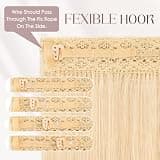 MY-LADY 18-Inch Platinum Blonde Premium Human Hair Halo Wire Extensions