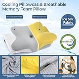 Ergonomic Cervical Neck Contour Memory Foam Pillow with Active Air Technology