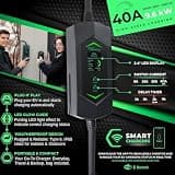 MACH 3 Fast 40 Amp Level 1 & 2 Portable EV Charger for SAE J1772 and Tesla NACS
