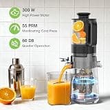 SMALLHOO 5.3-Inch Wide Feed Chute Cold Press Slow Masticating Juicer