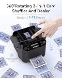 XPAW Programmable 2-in-1 Automatic Card Shuffler and 360° Rotating Dealer