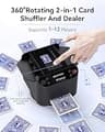 XPAW Programmable 2-in-1 Automatic Card Shuffler and 360° Rotating Dealer