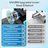 VIVURN-018 Under Desk Elliptical, Ultra-Quiet Electric Motor with Remote