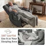 MCombo Model 7634 Large Triple Motor Fabric Lift Recliner with Power Headrest