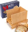 Albert & Grace Foldable Bamboo Bread Slicer Guide with High 6.1-Inch Sides
