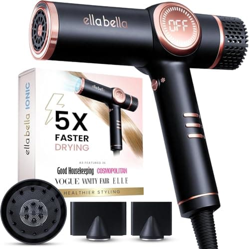 ELLA BELLA Professional Ionic Hair Dryer with Magnetic Styling Diffuser