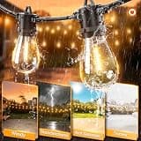 addlon 50ft Commercial Grade Outdoor LED String Lights with Shatterproof Edison Bulbs