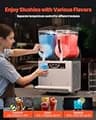 VEVOR 24L Double-Tank Commercial Slushy Machine with Auto-Cleaning Mode