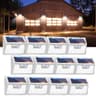 Peasur 140 LED Waterproof Solar Powered Motion Sensor Fence Lights, 12-Pack