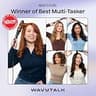 Wavytalk 5-in-1 Ceramic Curling Wand and Thermal Brush Set with Travel Accessories