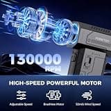 FORETOO Cordless Electric Air Duster with Stepless Speed Adjustment, 130K RPM