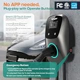 NexCyber Level 2 EV Charger 48A with WiFi App, Touchscreen Display & 25ft Cable
