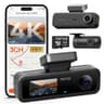 70mai 4K T800E 3-Channel Dash Cam with Infrared Cabin Camera for Rideshare