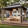 Devoko 10x12 ft. Aluminum Hardtop Gazebo with Weather-Resistant Double Roof