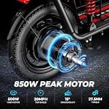 WINDHORSE C3 Multi-Passenger Seated Scooter, 850W Hub Motor, 330 lbs Capacity