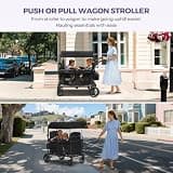 ELEMARA Heavy-Duty 4-Seater Wagon Stroller with Anti-Shock All-Terrain Wheels