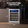 Yeego 24-Inch 52-Bottle Built-In Compressor Wine Fridge with Beech Wood Shelves