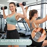 Tmeefee High-Support Adjustable Racerback Sports Bra for Impact Workouts