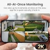 aosu true 2K HD Wireless Solar Outdoor Security Camera 4-Pack with AI Human Detection