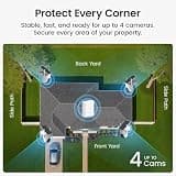 aosu 2K QHD Solar Outdoor Wireless Security 4-Camera Kit with 32GB Local Base Station
