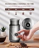 SHARDOR Super Silent Silver Blade Coffee Grinder with Timed Dial Control