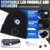 Keains Bluetooth Beanie Hat with Integrated Light & Built-in Speaker Mic