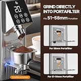 AMZCHEF 40mm Conical Burr Coffee Grinder with Digital LED Touch Display