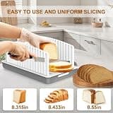 Kiss Core Adjustable Foldable Bread Slicer Guide with Plastic Crumb Tray