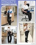 JoyMotion 2-Pack Maternity Scrub Pants with High-Rise Belly Panel Support
