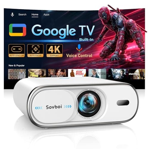 Sovboi Portable 4K-Supported Google TV Ceiling Projector with Auto Focus