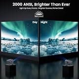 HAPPRUN 2000 ANSI Official Licensed Google TV Outdoor Movie Projector