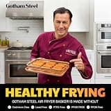 Gotham Steel XXL Ceramic Air Fryer Basket and Baking Sheet Combination Set